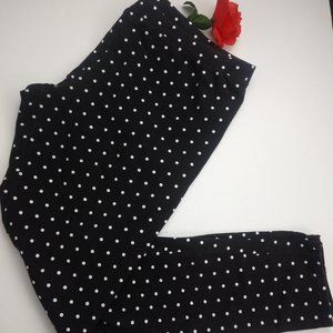 OP Woman’s Black & White Polka Dot Print Skinny